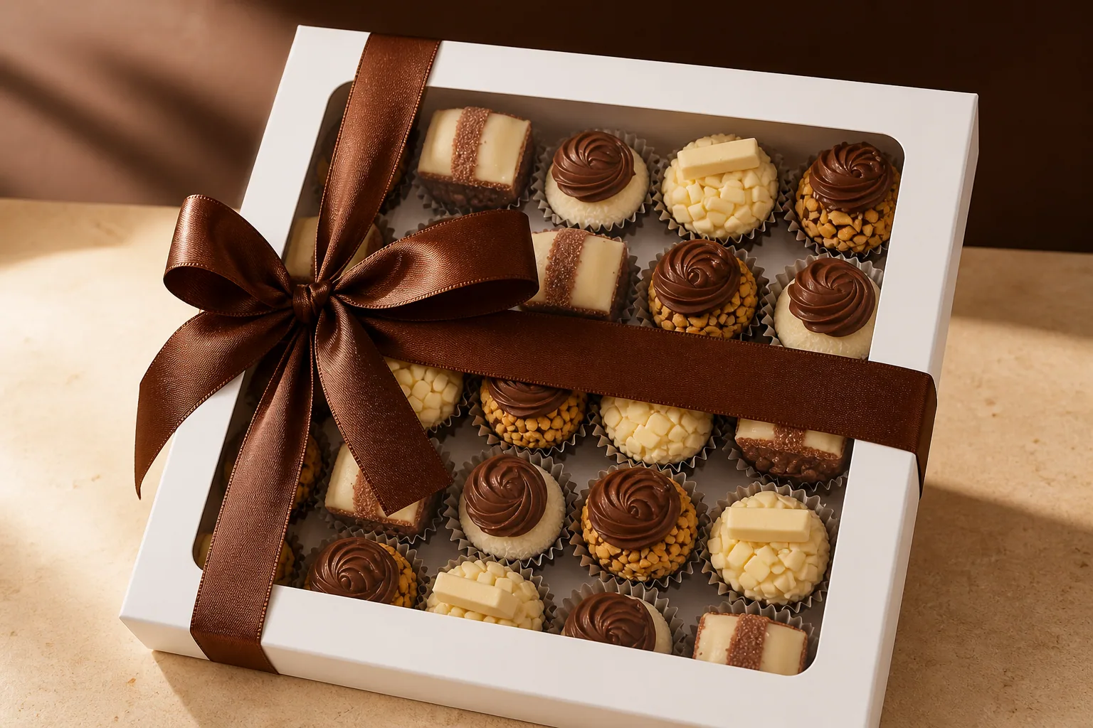 Caixa presenteável de brigadeiros especiais Aurora